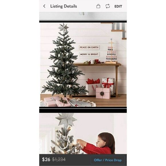 Hearth and Hand With Magnolia Christmas Tree Skirt and Tree Topper - Picture 3 of 4